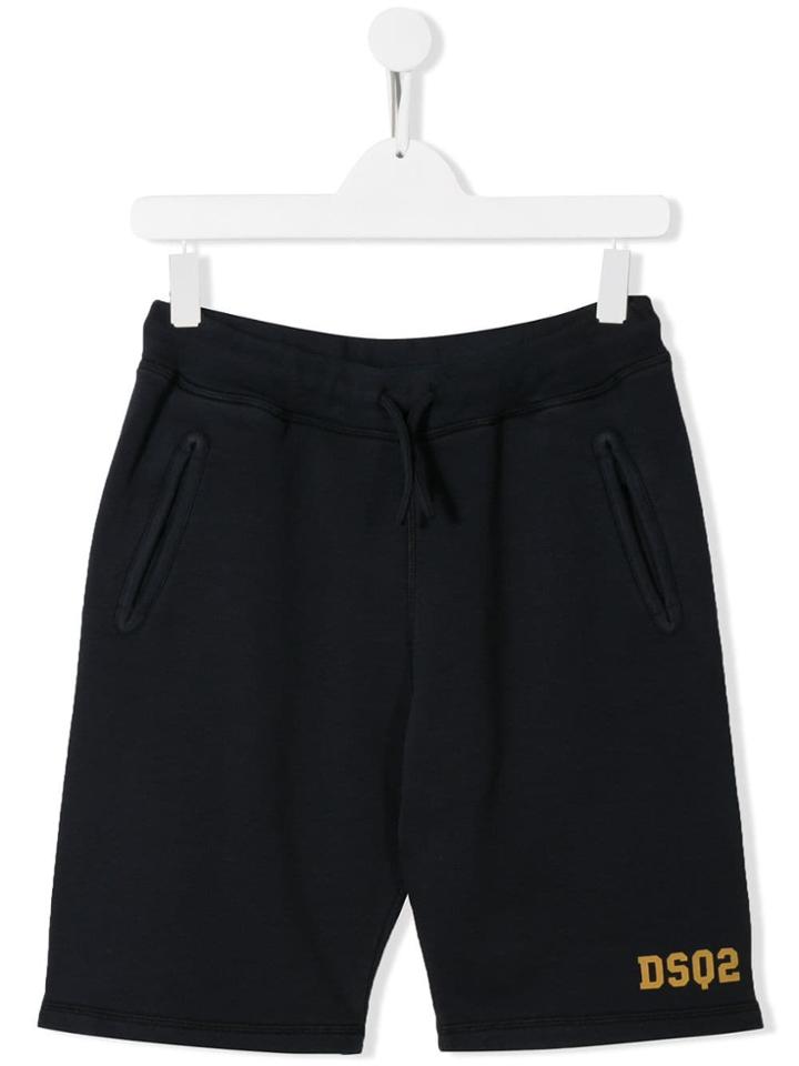 Dsquared2 Kids Teen Logo Print Shorts - Blue