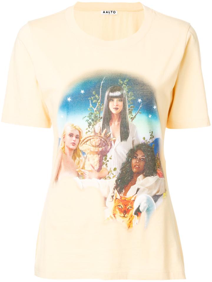 Aalto Airbrush Print T-shirt - Yellow & Orange