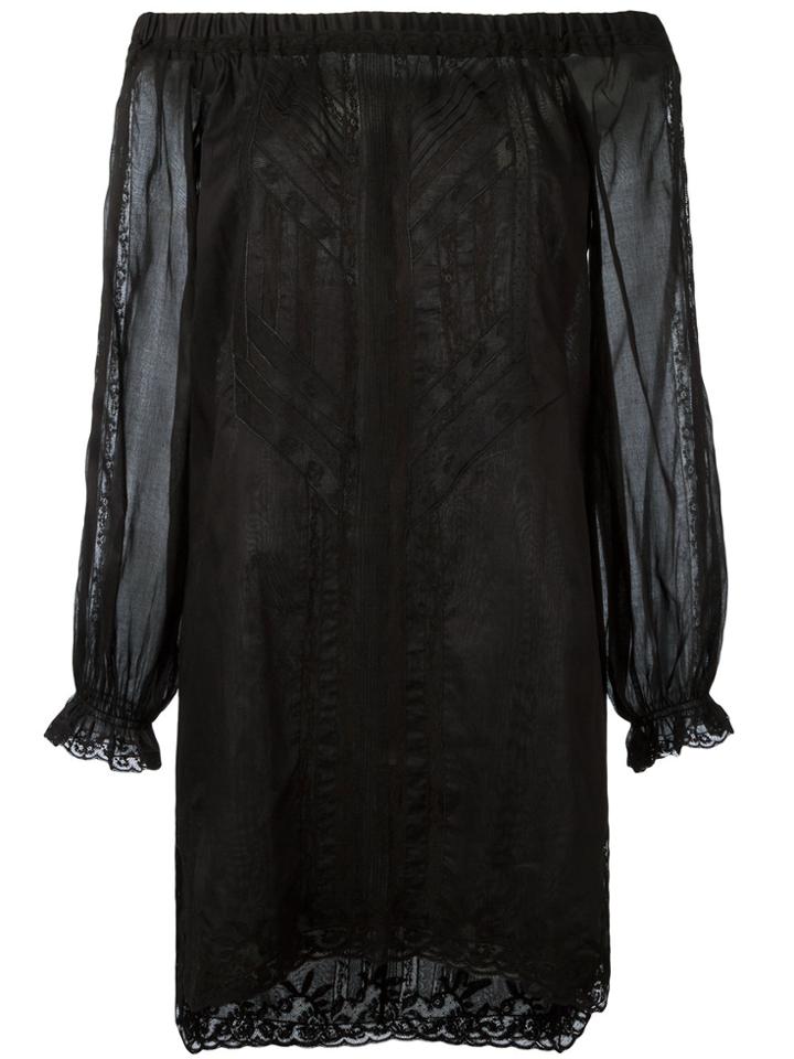 Ermanno Scervino Off Shoulder Lace Mini Dress - Black