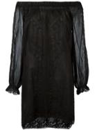 Ermanno Scervino Off Shoulder Lace Mini Dress - Black