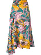 Marni Floral Print Skirt, Women's, Size: 44, Yellow, Viscose