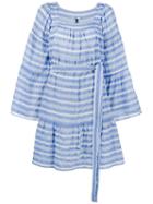 Lisa Marie Fernandez Striped Cotton Mini Dress, Women's, Size: 1, Blue, Cotton/polyester