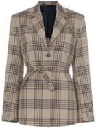 Wright Le Chapelain Weekend Check Print Tie Waist Blazer Jacket -