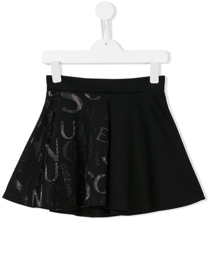 Young Versace - Rhinestone Embellished Skirt - Kids - Polyamide/spandex/elastane - 12 Yrs, Black