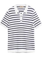 Burberry Striped Knitted Polo Shirt - White