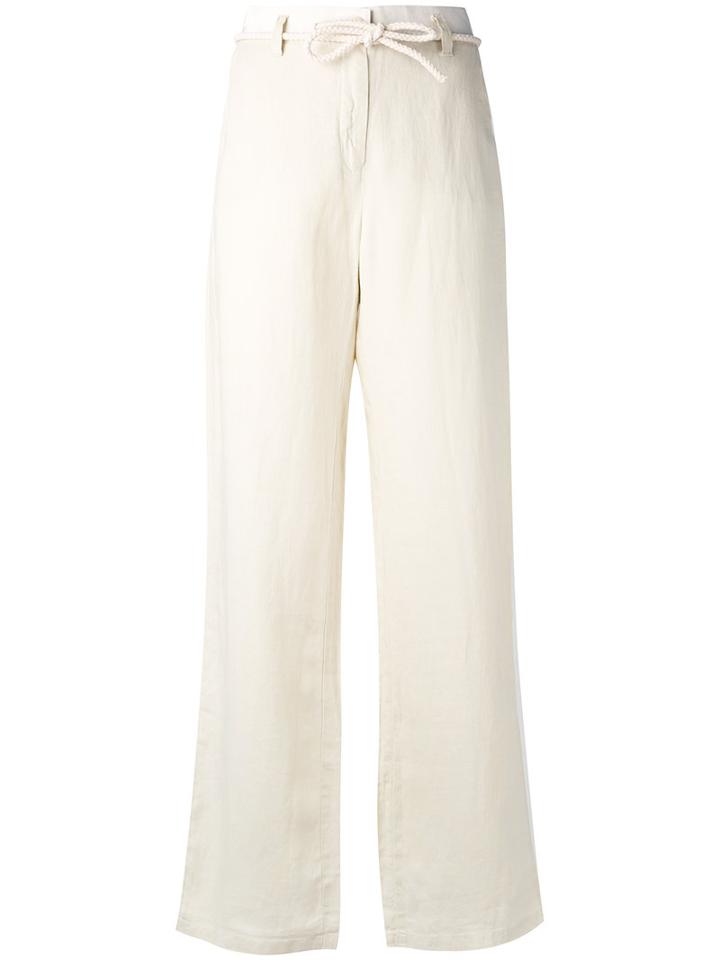 Armani Jeans - Wide-leg Trousers - Women - Linen/flax - 40, Nude/neutrals, Linen/flax