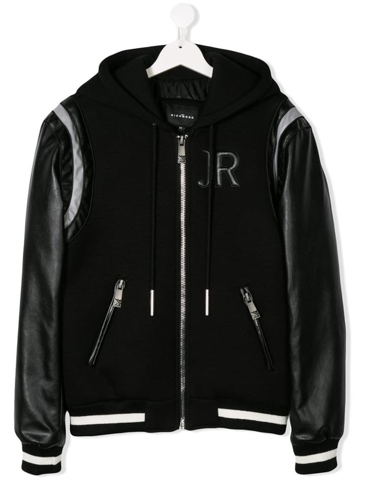 John Richmond Junior Teen Full-zipped Bomber Jacket - Black