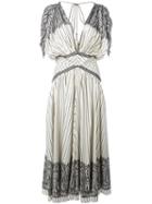 Etro - Stripe And Paisley Midi Dress - Women - Silk/polyester/acetate - 44, White, Silk/polyester/acetate