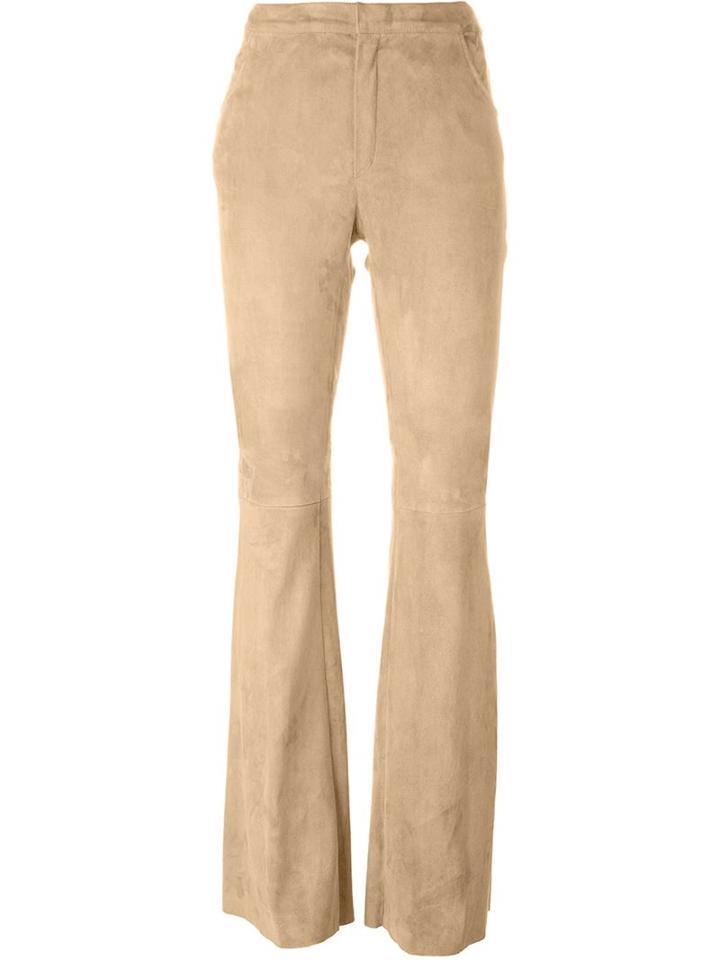 Drome Flared Trousers, Women's, Size: Xs, Nude/neutrals, Leather/viscose/polyester