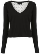 Andrea Bogosian Embellished Tulle Top - Black