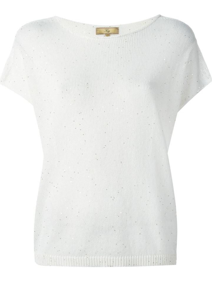 Fay Sequin Embellished Knitted Top