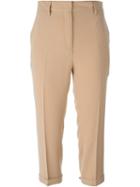 Alberto Biani Tailored Cropped Trousers, Women's, Size: 44, Nude/neutrals, Polyester/triacetate
