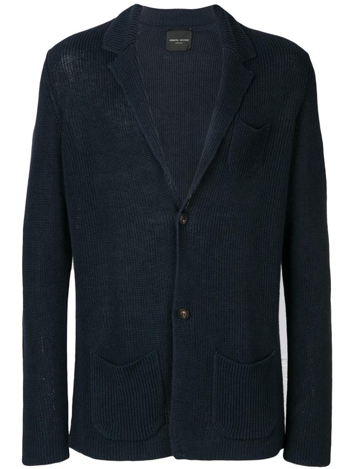 Roberto Collina Waffle Knit Blazer - Blue