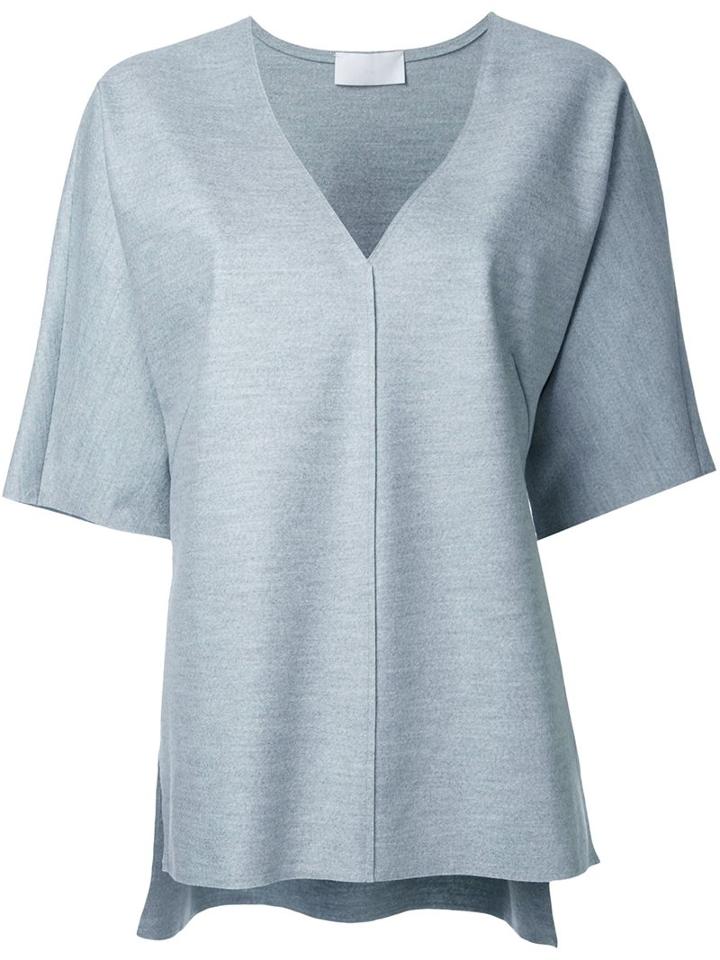 Rito V Neck Wide Fit T-shirt, Women's, Size: 38, Grey, Wool