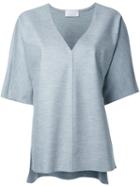 Rito V Neck Wide Fit T-shirt, Women's, Size: 38, Grey, Wool
