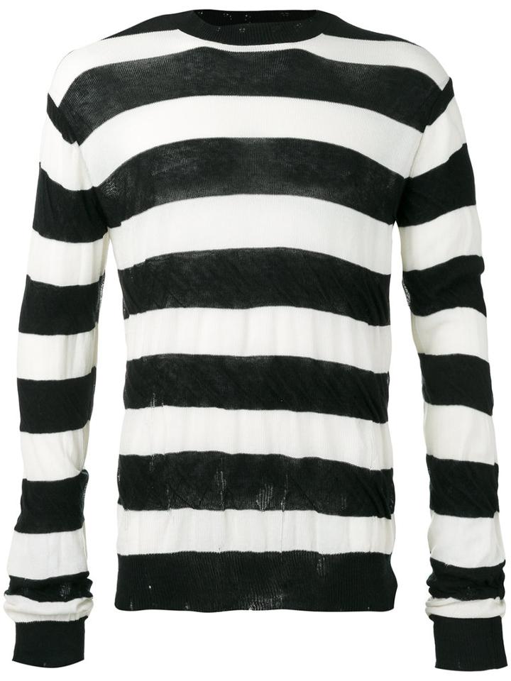 Junya Watanabe Comme Des Garçons Man Striped Jumper, Men's, Size: Small, Black, Cotton