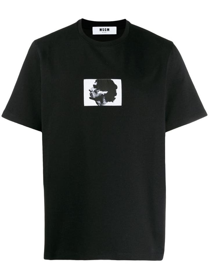 Msgm Portrait Logo T-shirt - Black