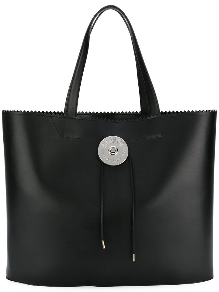 Mm6 Maison Margiela Logo Plaque Tote Bag - Black