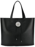 Mm6 Maison Margiela Logo Plaque Tote Bag - Black