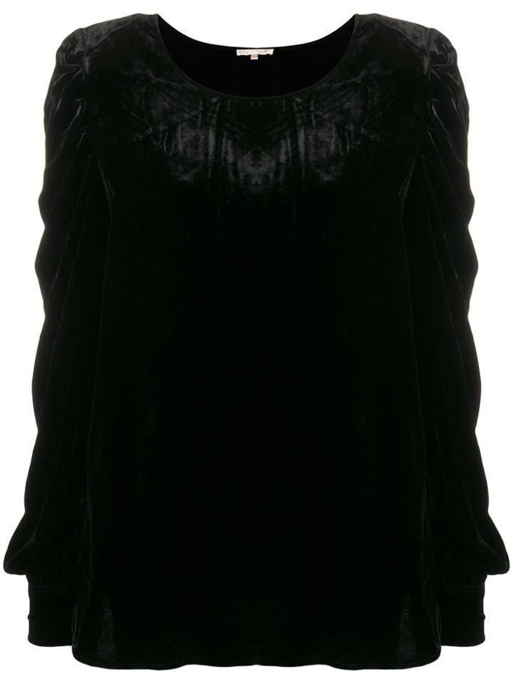 Gold Hawk Round Neck Blouse - Black