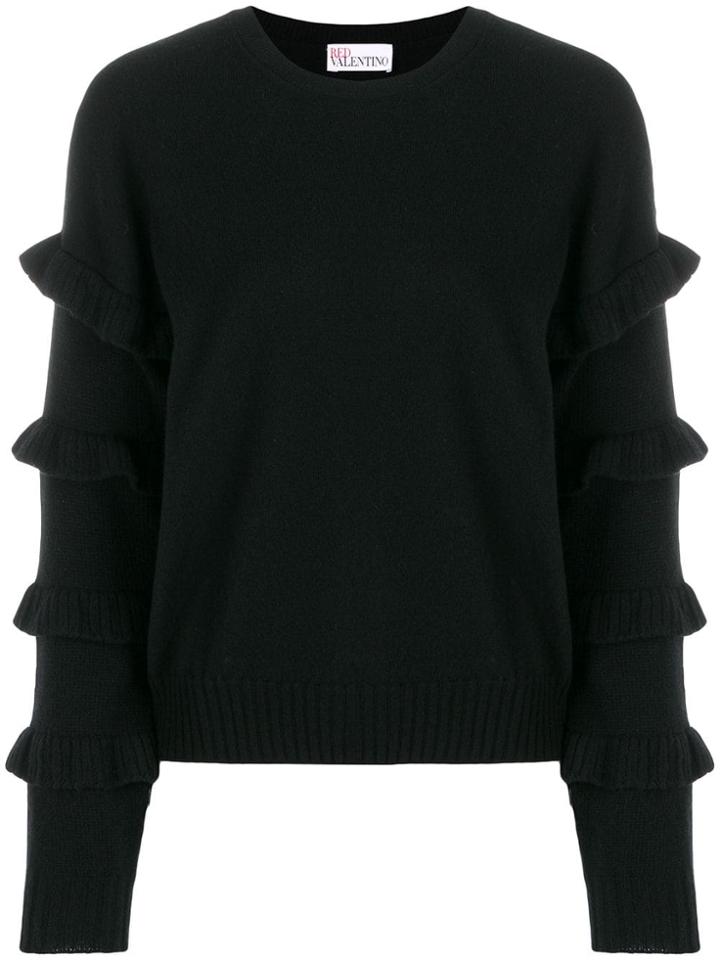 Red Valentino Ruffled Sleeves Jumper - Black