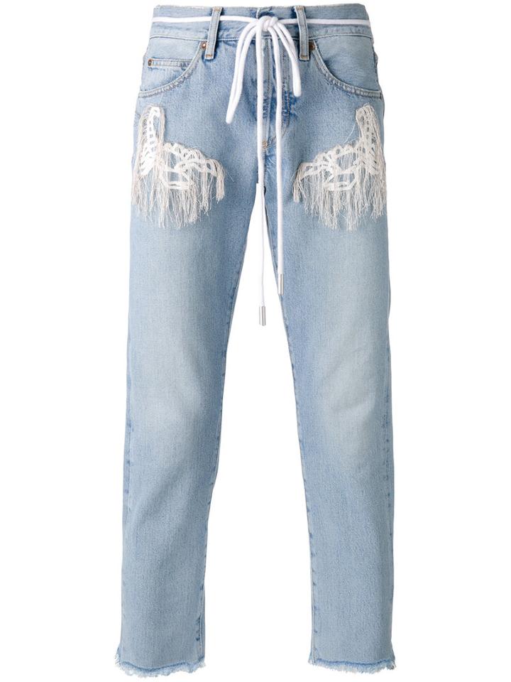 Off-white Rope Belt Jeans, Men's, Size: 31, Blue, Cotton/polyester/polyester