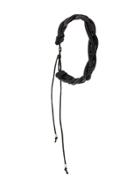 Saint Laurent Woven Leather Bracelet - Black