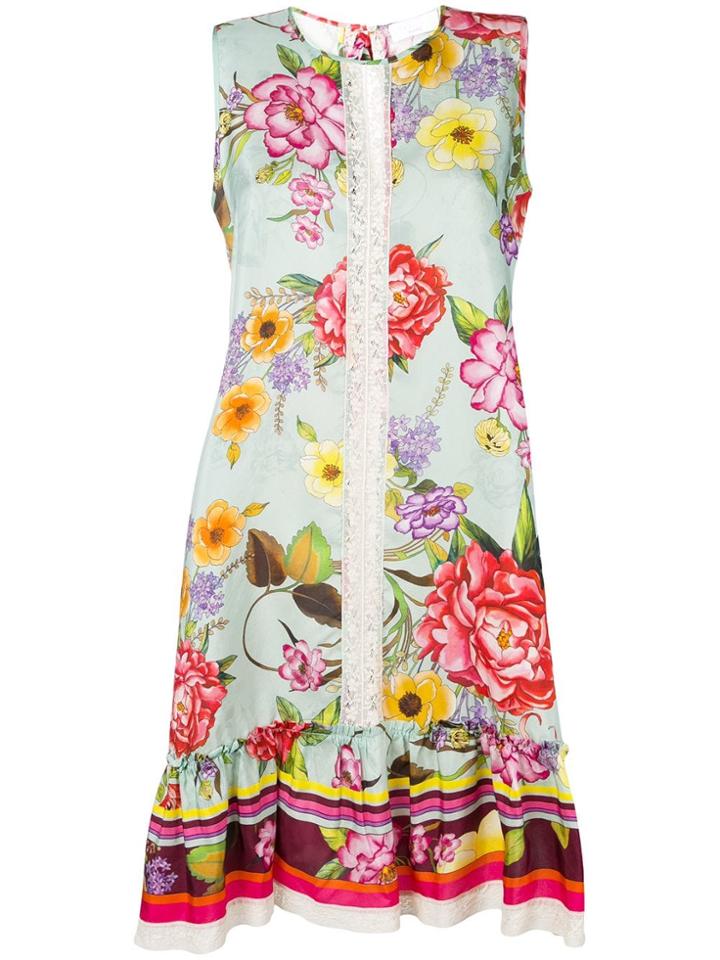 P.a.r.o.s.h. Floral Shift Dress - Green