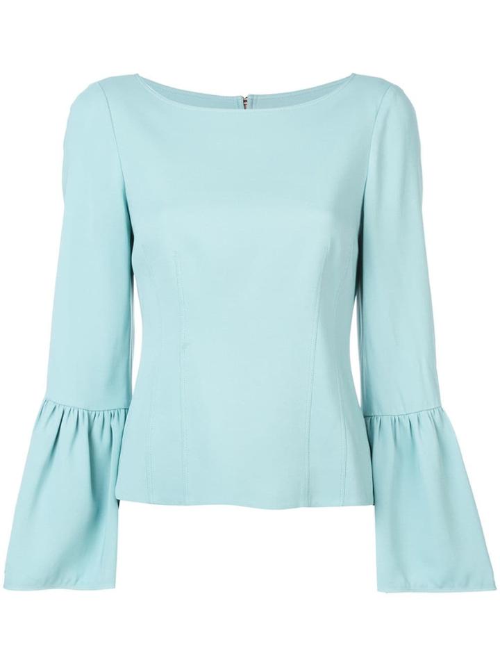 Tibi Bell Sleeve Corset Blouse - Blue