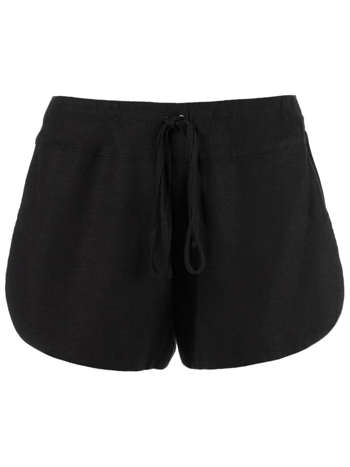 Uma Raquel Davidowicz - Side Slits Shorts - Women - Linen/flax/spandex/elastane/viscose - 38, Black, Linen/flax/spandex/elastane/viscose