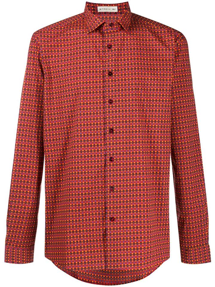 Etro Printed Long Sleeve Shirt - Blue