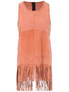 Andrea Bogosian Sleeveless Top With Fringes - Yellow & Orange