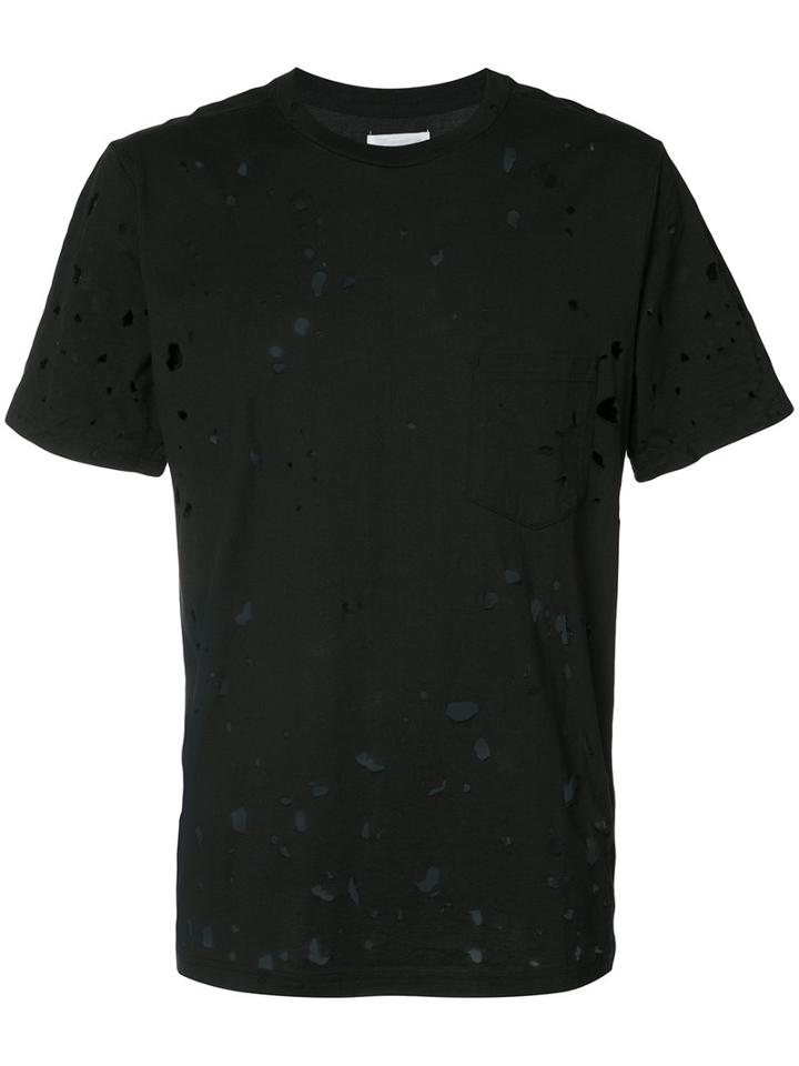 The Soloist Distressed T-shirt, Men's, Size: 50, Black, Cotton