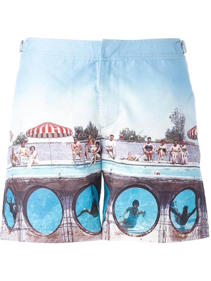 Orlebar Brown Photo Print Swim Shorts, Men's, Size: 31, Polyester