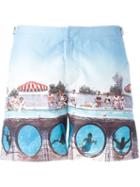 Orlebar Brown Photo Print Swim Shorts, Men's, Size: 31, Polyester