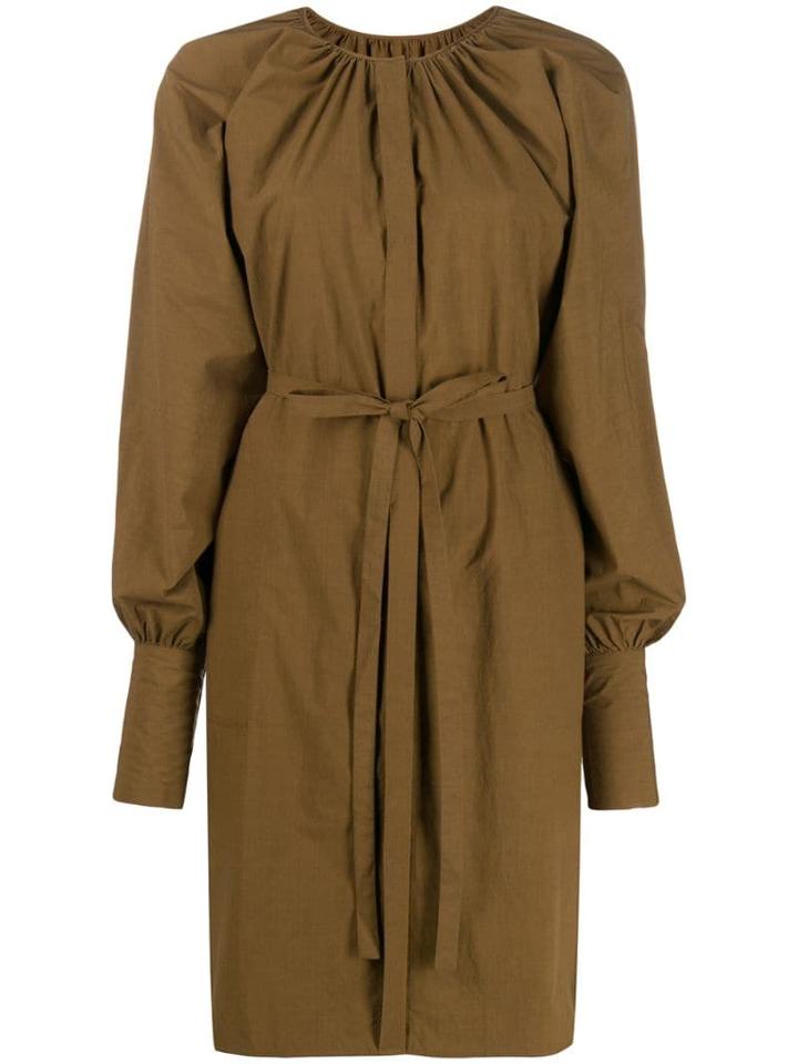 Uma Wang Tie-fastening Midi Dress - Green