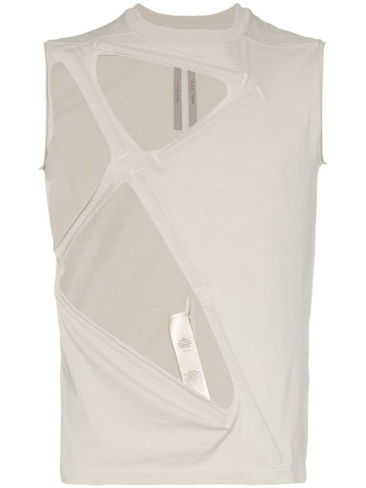 Rick Owens Geometric Hole Sleeveless Tank Top - Neutrals
