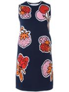 Victoria Victoria Beckham Fruit Pattern Dress, Women's, Size: Large, Blue, Nylon