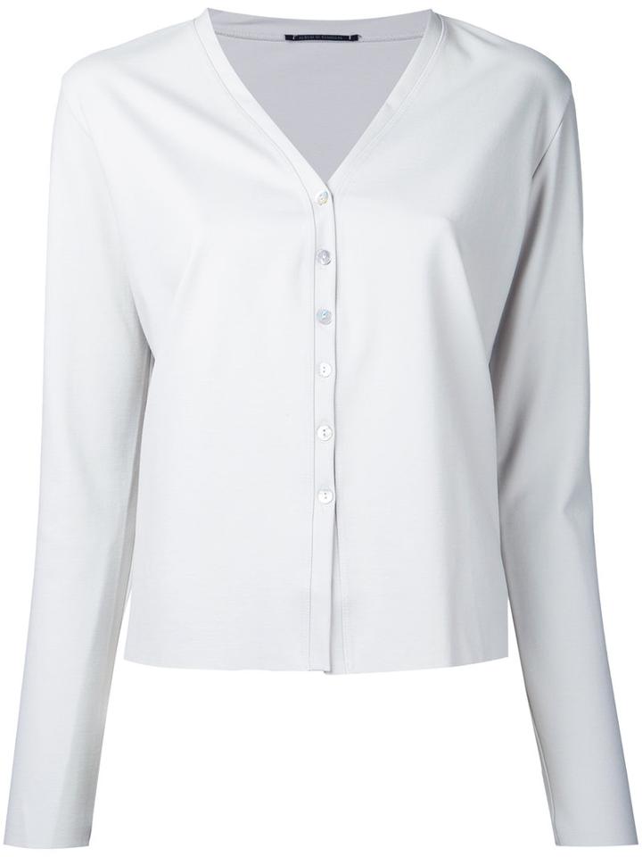 Album Di Famiglia - Button Up Cardigan - Women - Polyamide/spandex/elastane/viscose - S, Grey, Polyamide/spandex/elastane/viscose