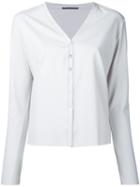 Album Di Famiglia - Button Up Cardigan - Women - Polyamide/spandex/elastane/viscose - S, Grey, Polyamide/spandex/elastane/viscose