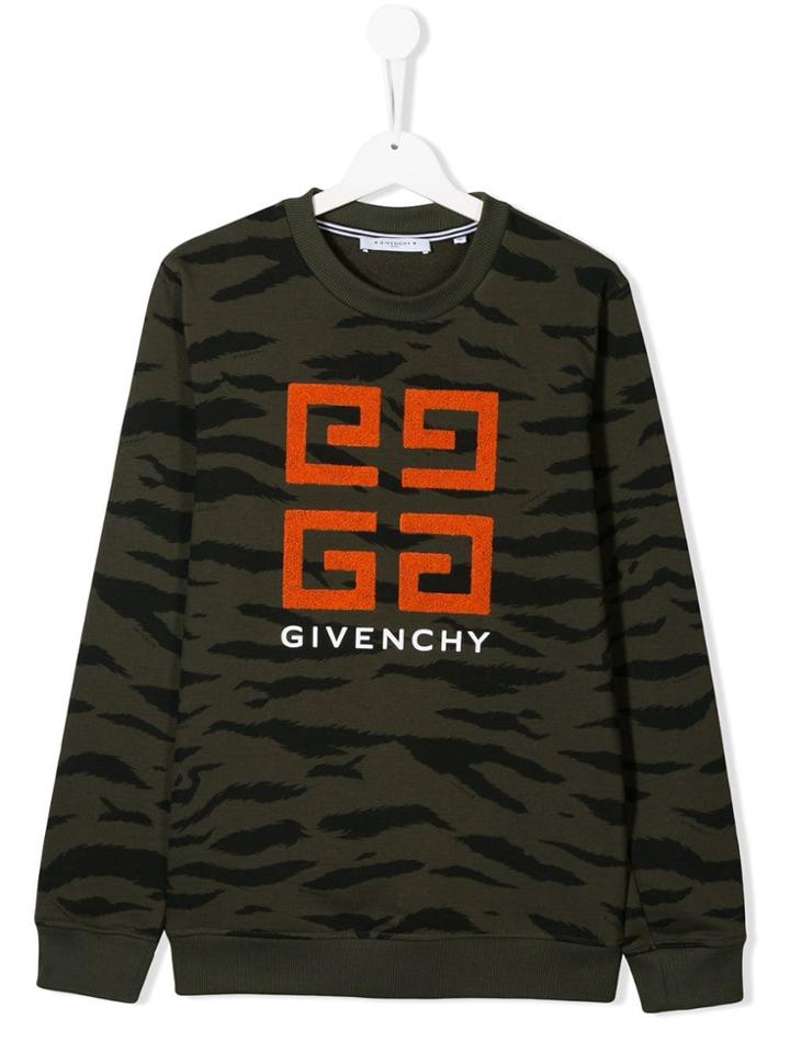 Givenchy Kids Logo-print Sweatshirt - Green