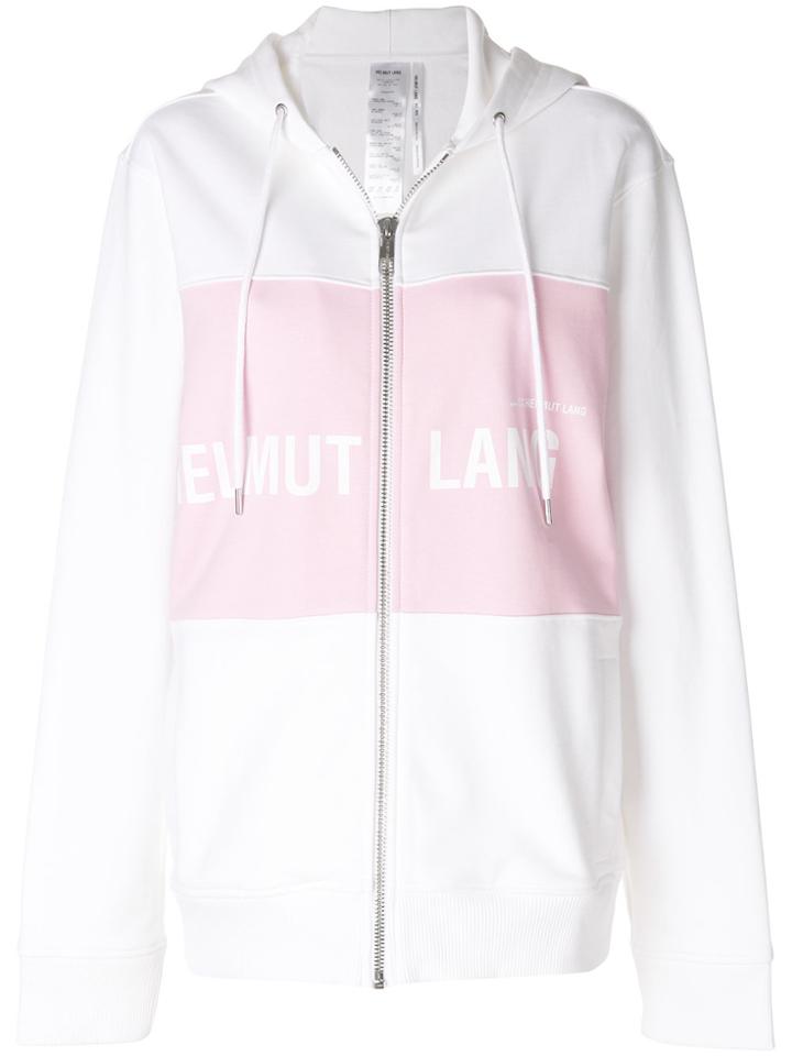 Helmut Lang Oversized Zipped Hoodies - White