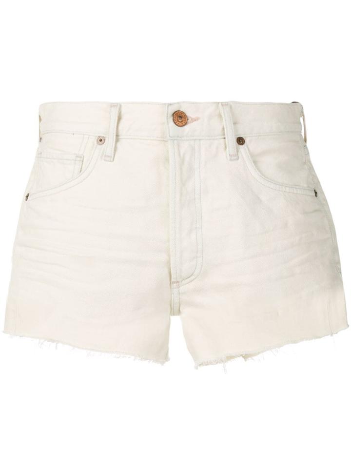 Citizens Of Humanity Frayed Denim Shorts - White