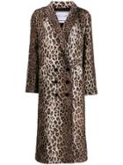 Redemption Double-breasted Leopard Print Coat - Neutrals