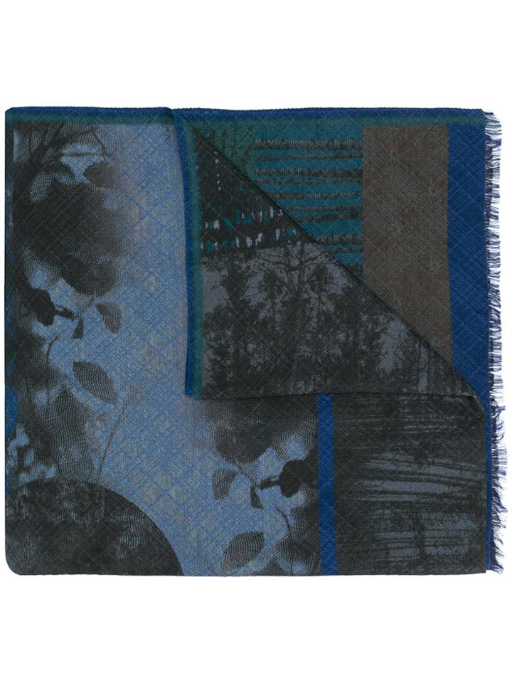 Etro Thick Patterned Scarf - Blue