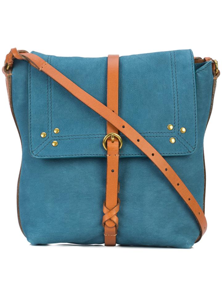 Jérôme Dreyfuss Tan Leather Trimmed Cross-body Bag - Blue