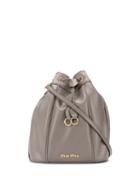 Miu Miu Drawstring Bucket Bag - Grey