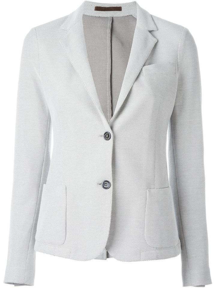 Eleventy Two Button Blazer, Women's, Size: 38, Grey, Cotton