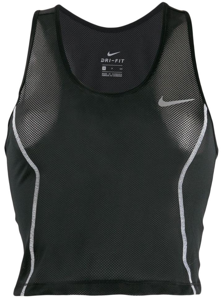 Nike Logo Crop Top - Black