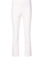 Veronica Beard Cropped Bootcut Trousers, Women's, Size: 6, White, Cotton/spandex/elastane